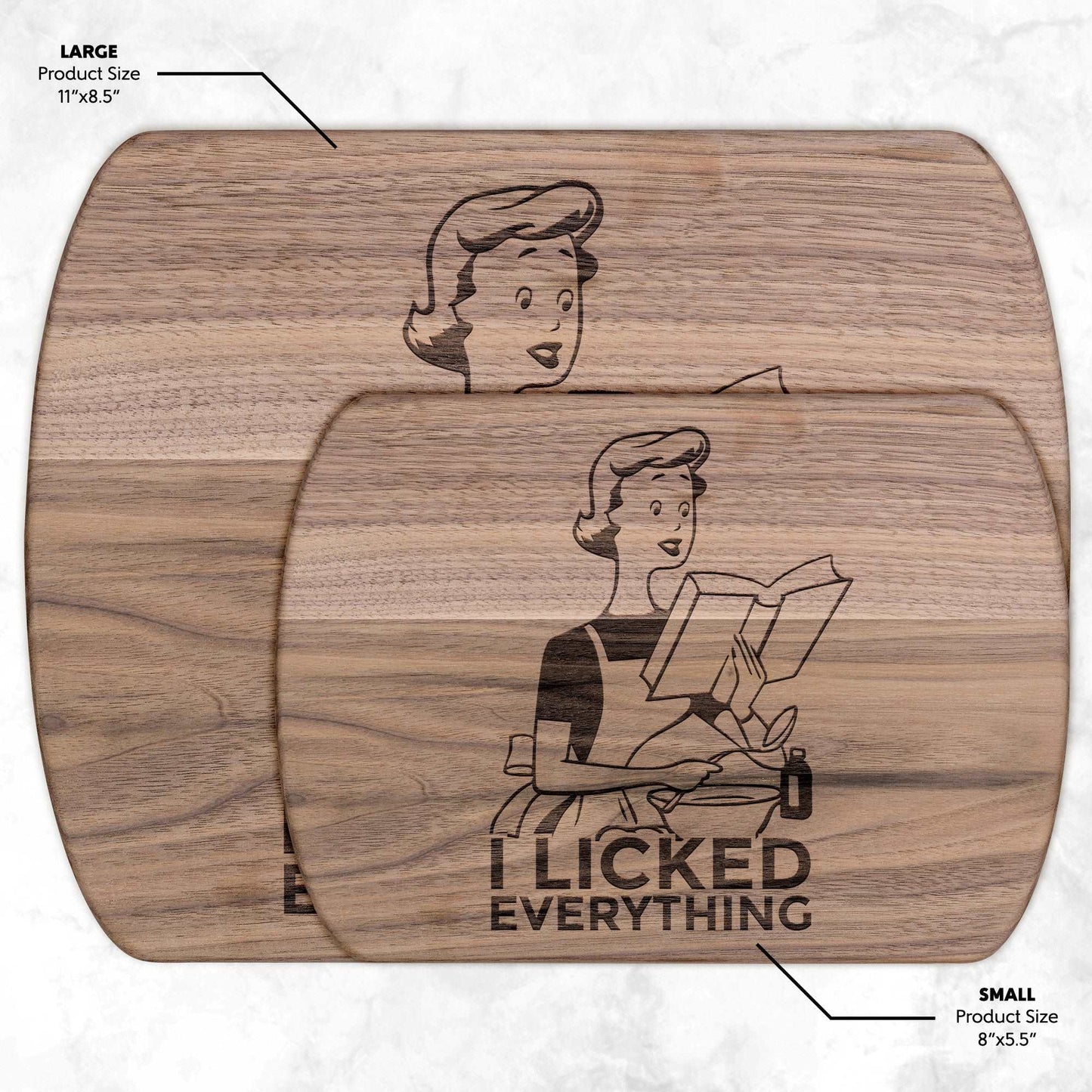 Funny Hardwood Oval Cutting Board - Licked Everything