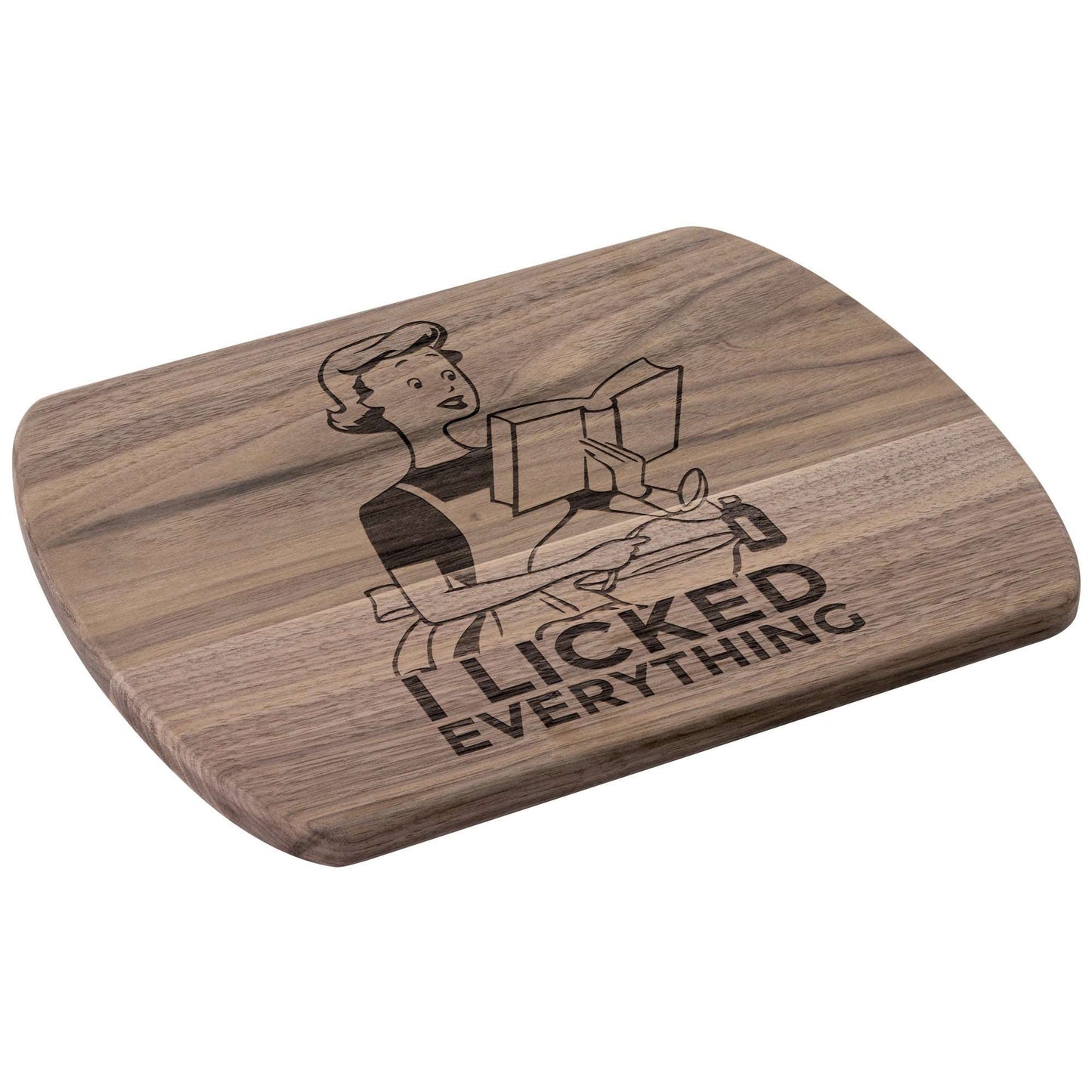 Funny Hardwood Oval Cutting Board - Licked Everything