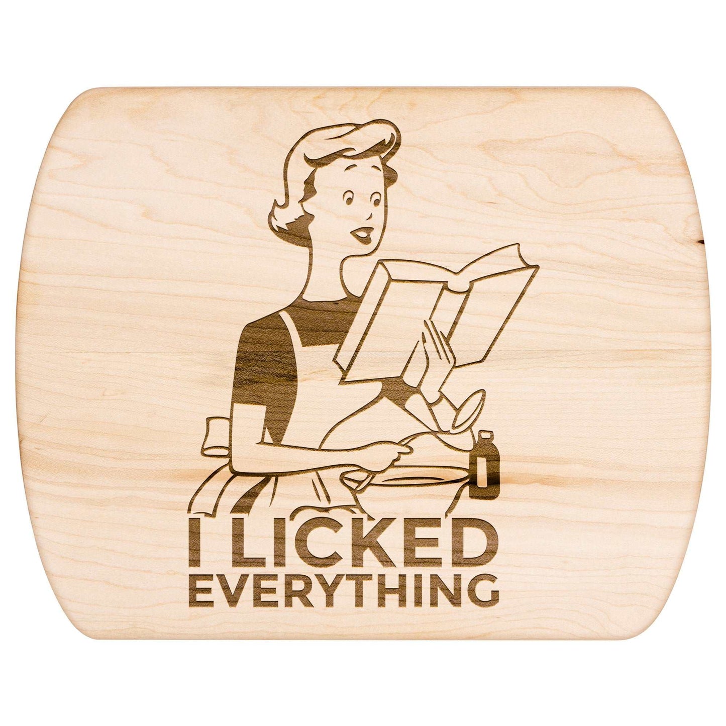 Funny Hardwood Oval Cutting Board - Licked Everything