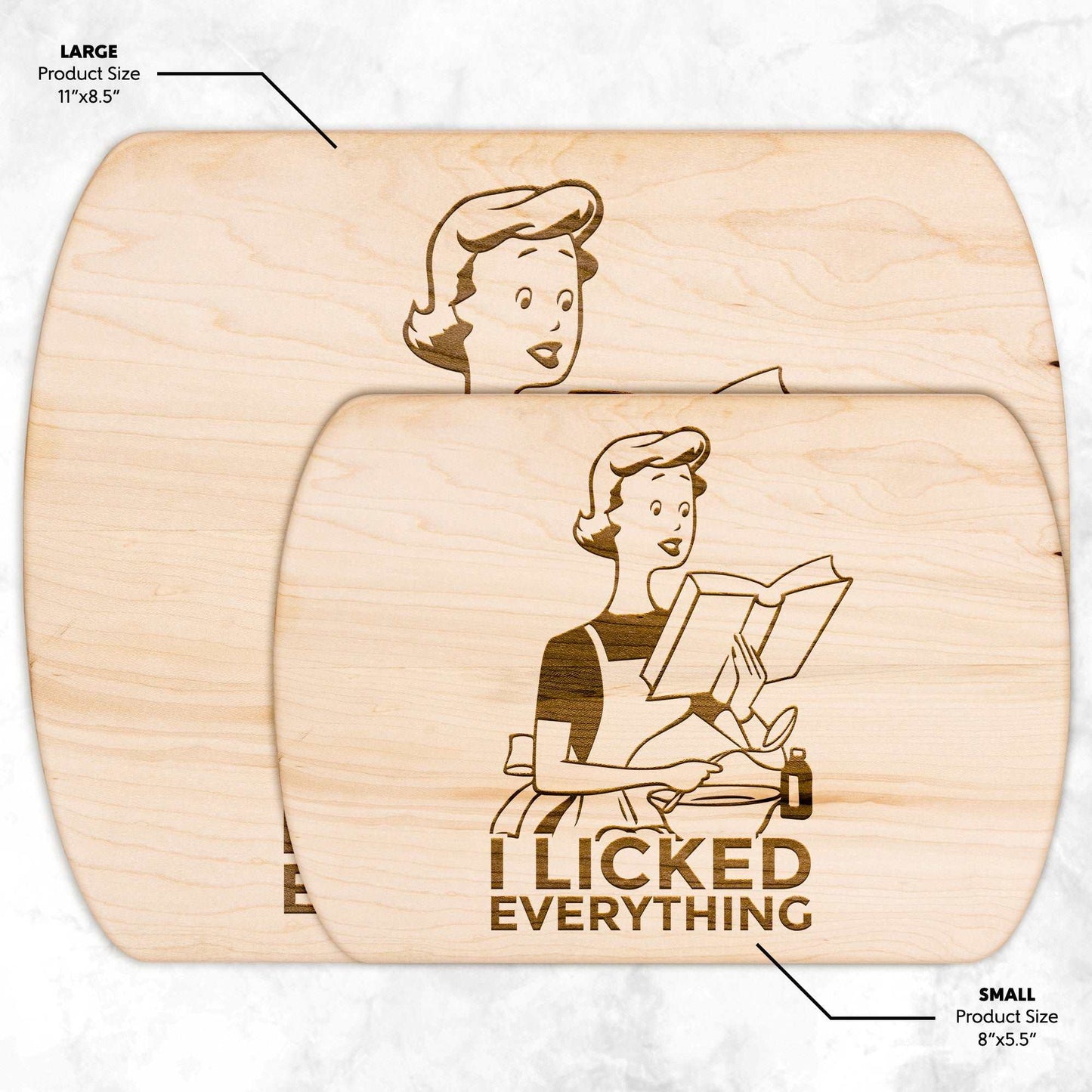 Funny Hardwood Oval Cutting Board - Licked Everything