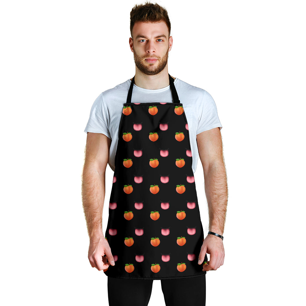 Tablier drôle Emoji Peach & Mouth, ajustement universel
