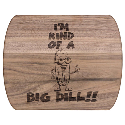 Funny Hardwood Oval Cutting Board - Big Dill