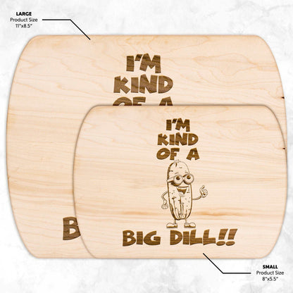 Funny Hardwood Oval Cutting Board - Big Dill