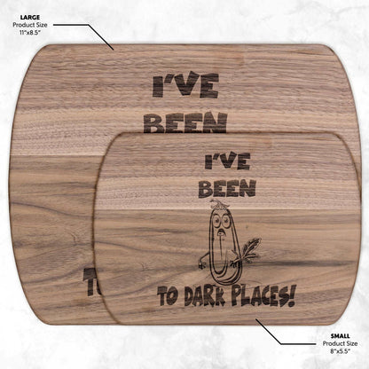 Funny Hardwood Oval Cutting Board - Dark Places