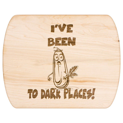 Funny Hardwood Oval Cutting Board - Dark Places