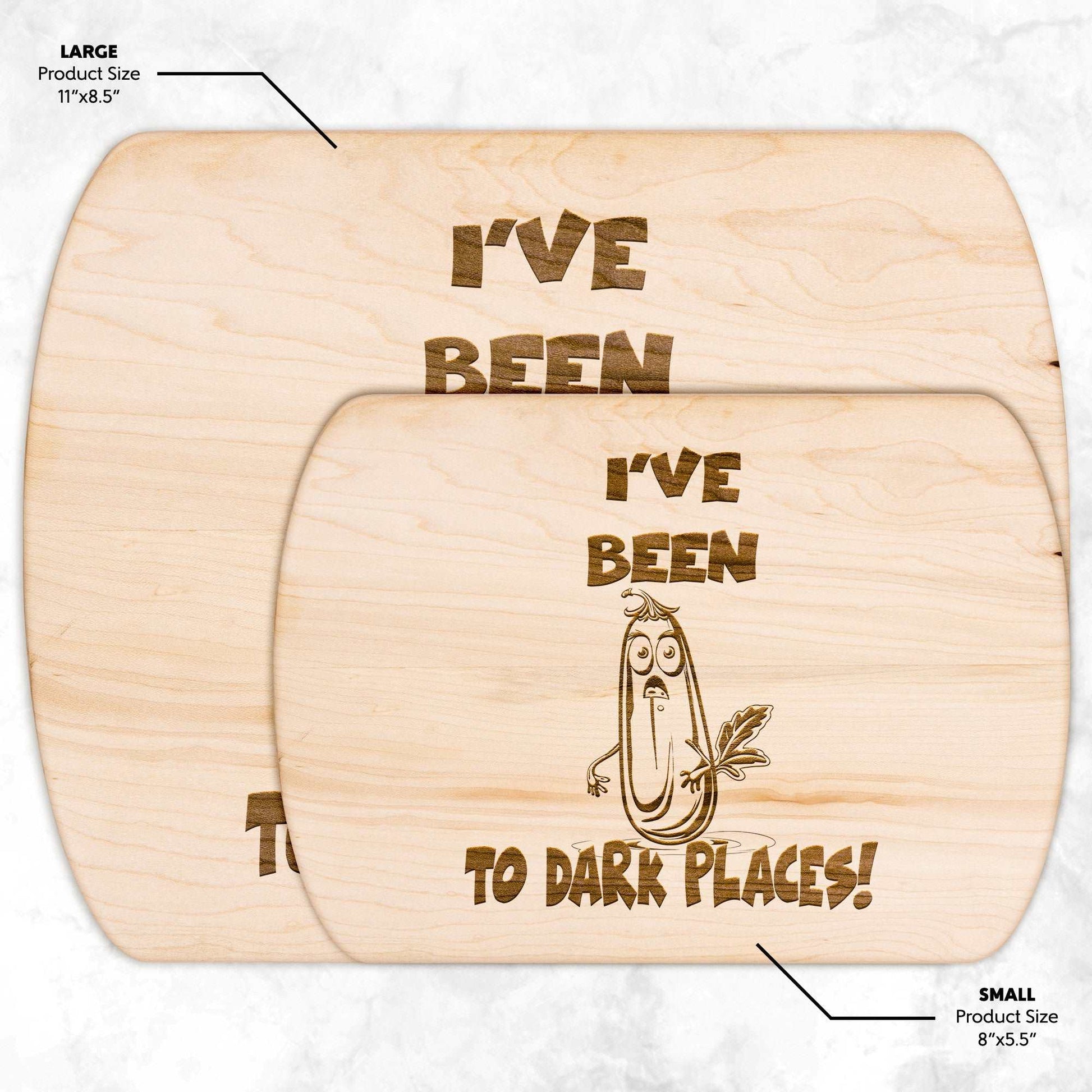 Funny Hardwood Oval Cutting Board - Dark Places