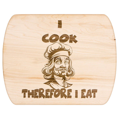 Funny Hardwood Oval Cutting Board - Descartes