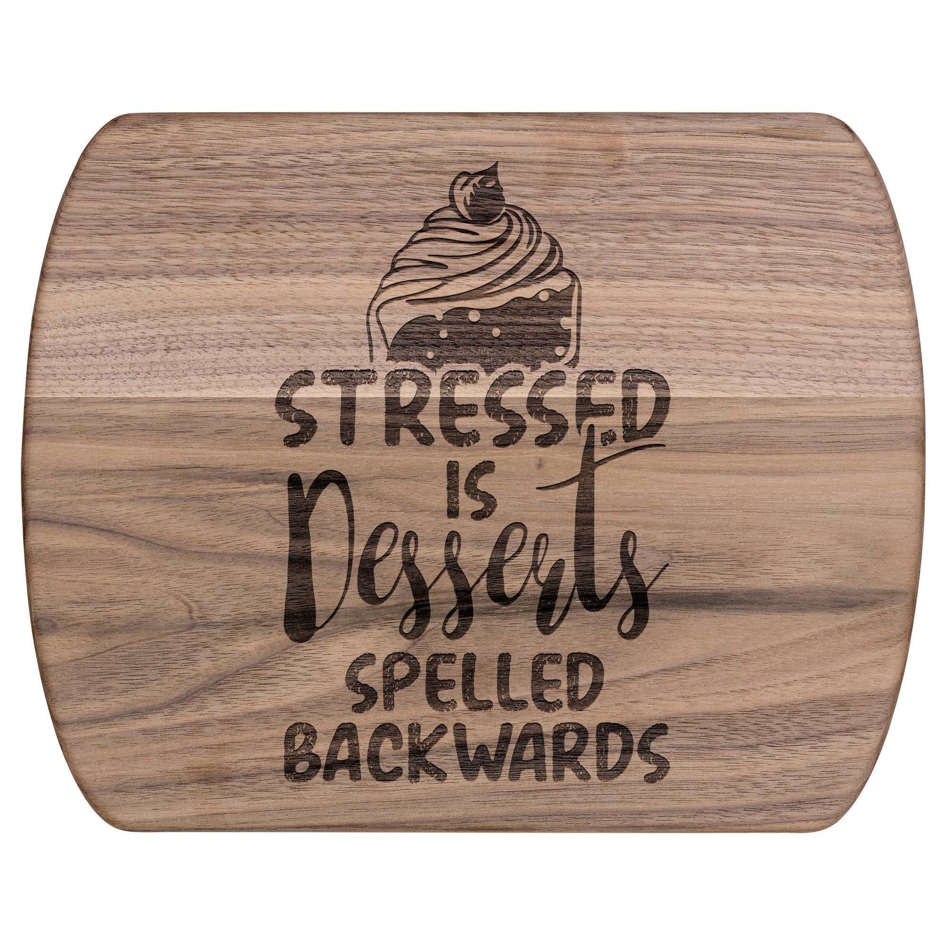 Funny Hardwood Oval Cutting Board - Dessert