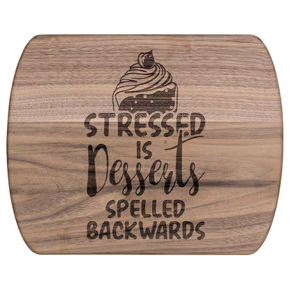 Funny Hardwood Oval Cutting Board - Dessert