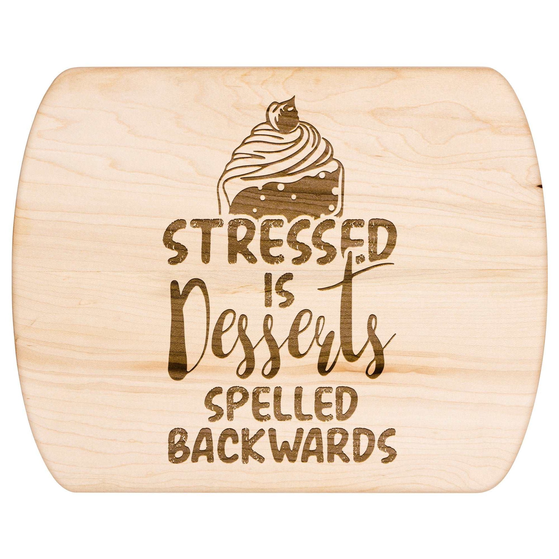 Funny Hardwood Oval Cutting Board - Dessert