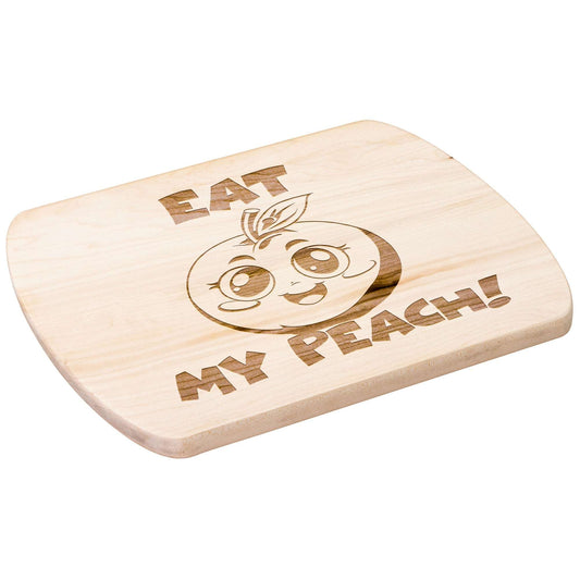 Funny Hardwood Oval Cutting Board - Eat My Peach