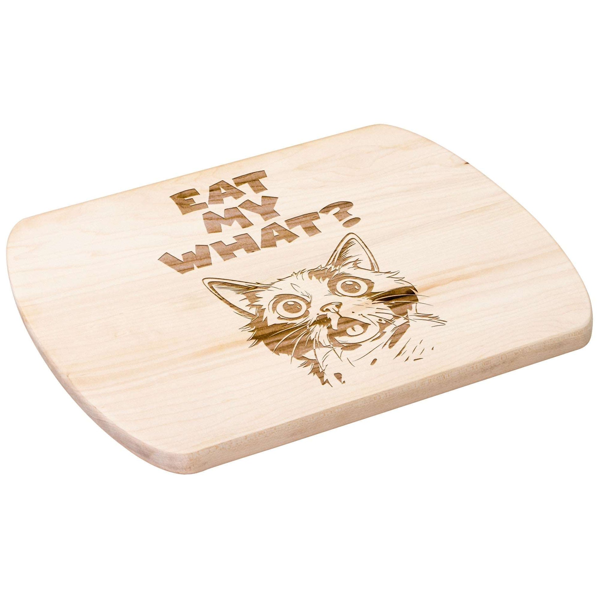 Funny Hardwood Oval Cutting Board - Eat My What 2