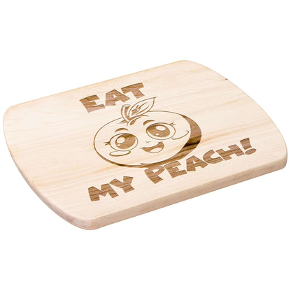 Funny Hardwood Oval Cutting Board - Eat My Peach