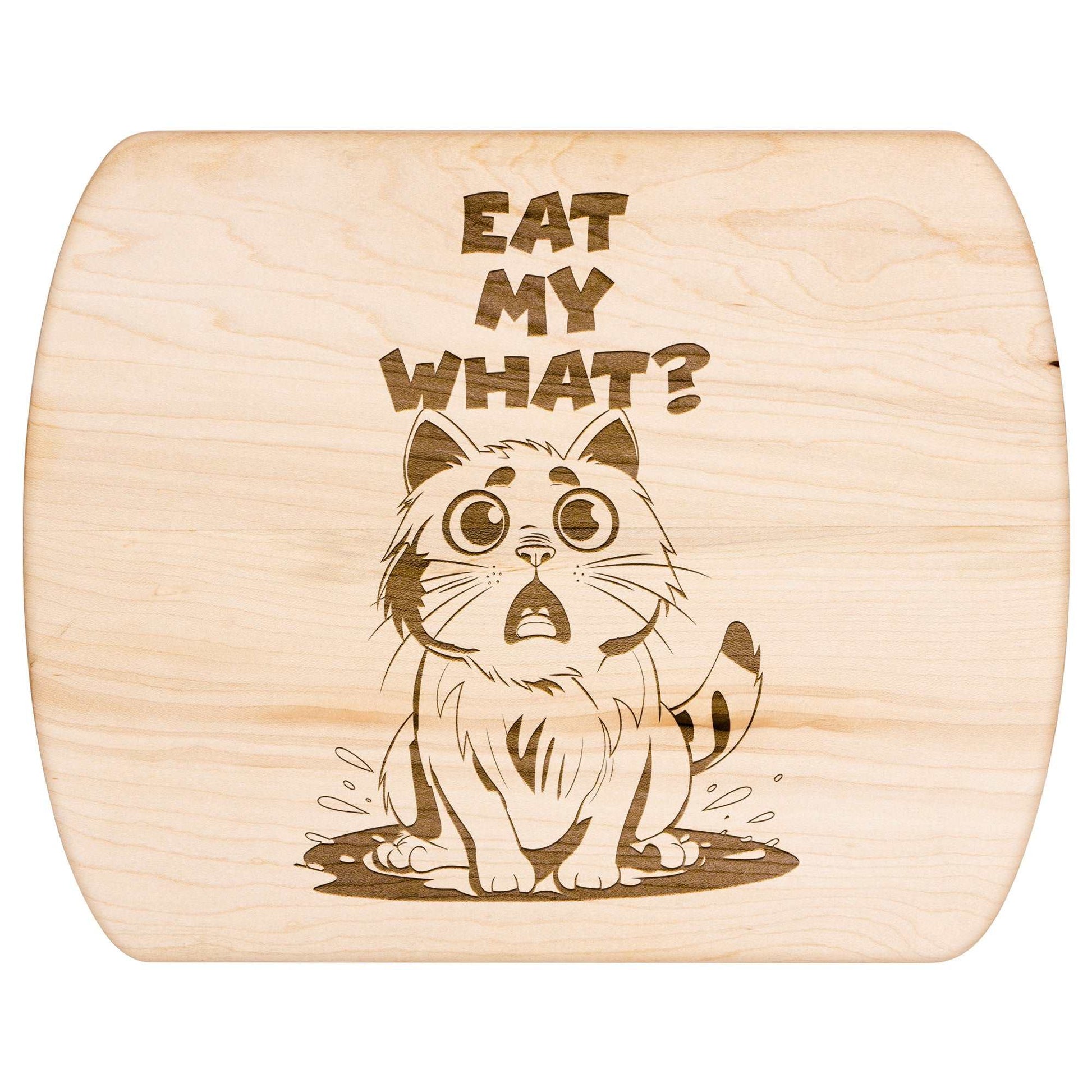 Funny Hardwood Oval Cutting Board - Eat My What