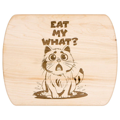 Funny Hardwood Oval Cutting Board - Eat My What