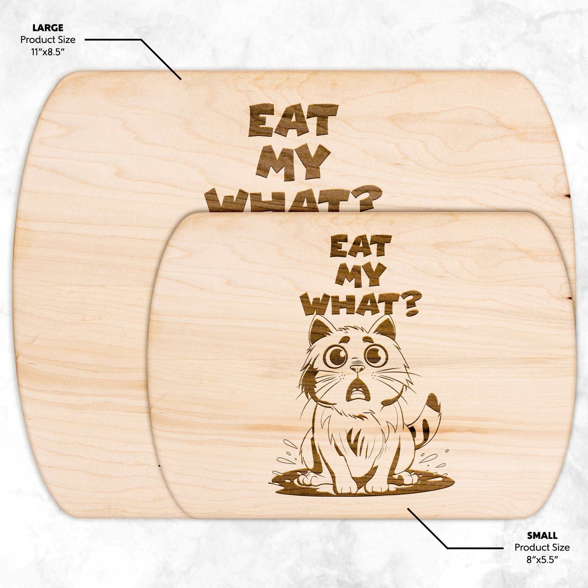 Funny Hardwood Oval Cutting Board - Eat My What