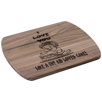 Funny Hardwood Oval Cutting Board - Fat Kid