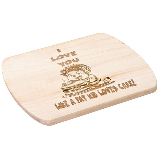 Funny Hardwood Oval Cutting Board - Fat Kid