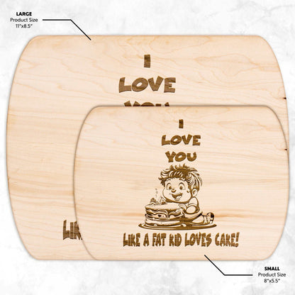 Funny Hardwood Oval Cutting Board - Fat Kid