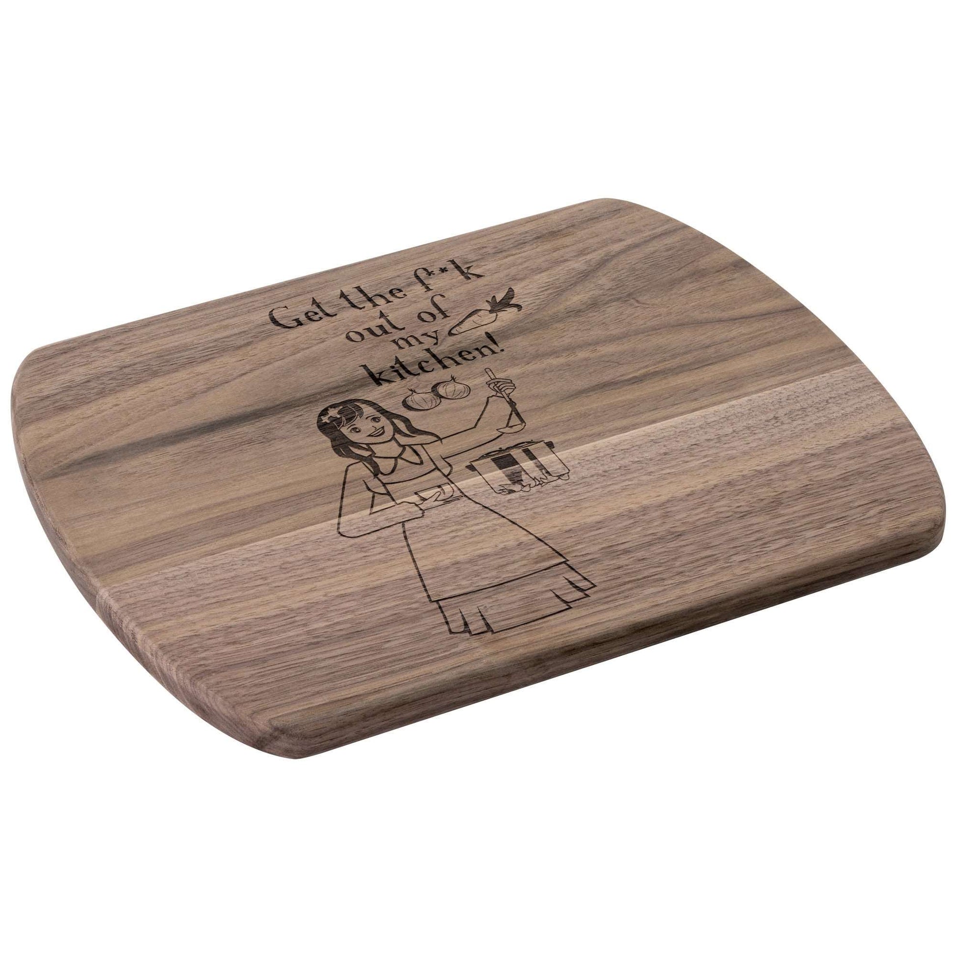 Funny Hardwood Oval Cutting Board - Get the fuck