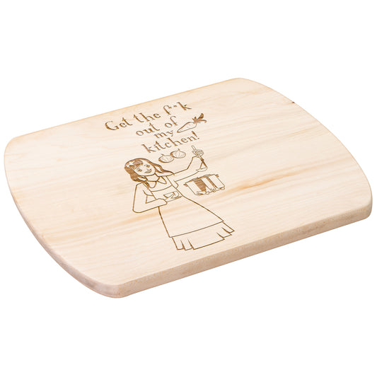 Funny Hardwood Oval Cutting Board - Get the fuck