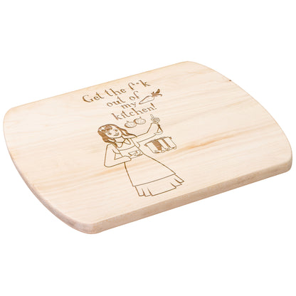 Funny Hardwood Oval Cutting Board - Get the fuck