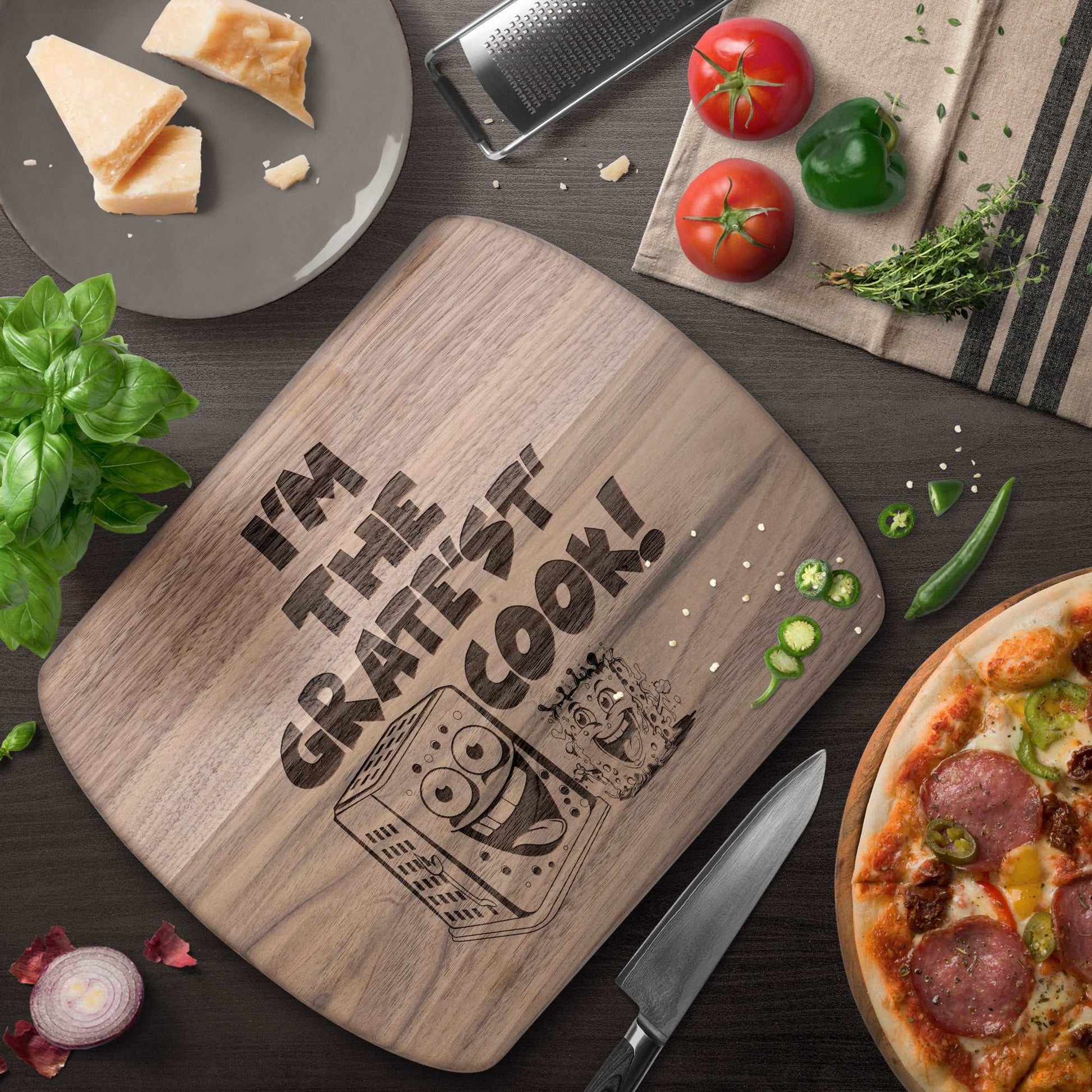 Funny Hardwood Oval Cutting Board - Gratest Cook