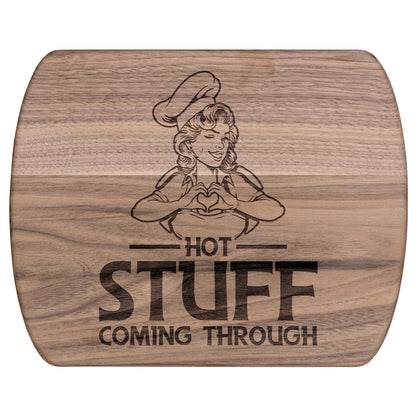 Funny Hardwood Oval Cutting Board - Hot Stuff
