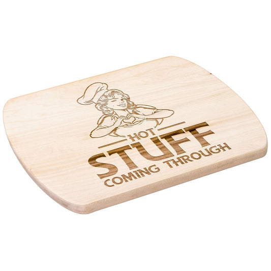 Funny Hardwood Oval Cutting Board - Hot Stuff
