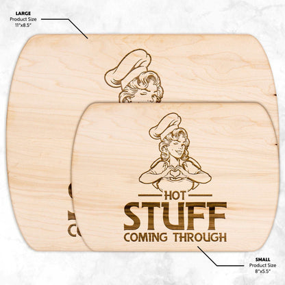 Funny Hardwood Oval Cutting Board - Hot Stuff
