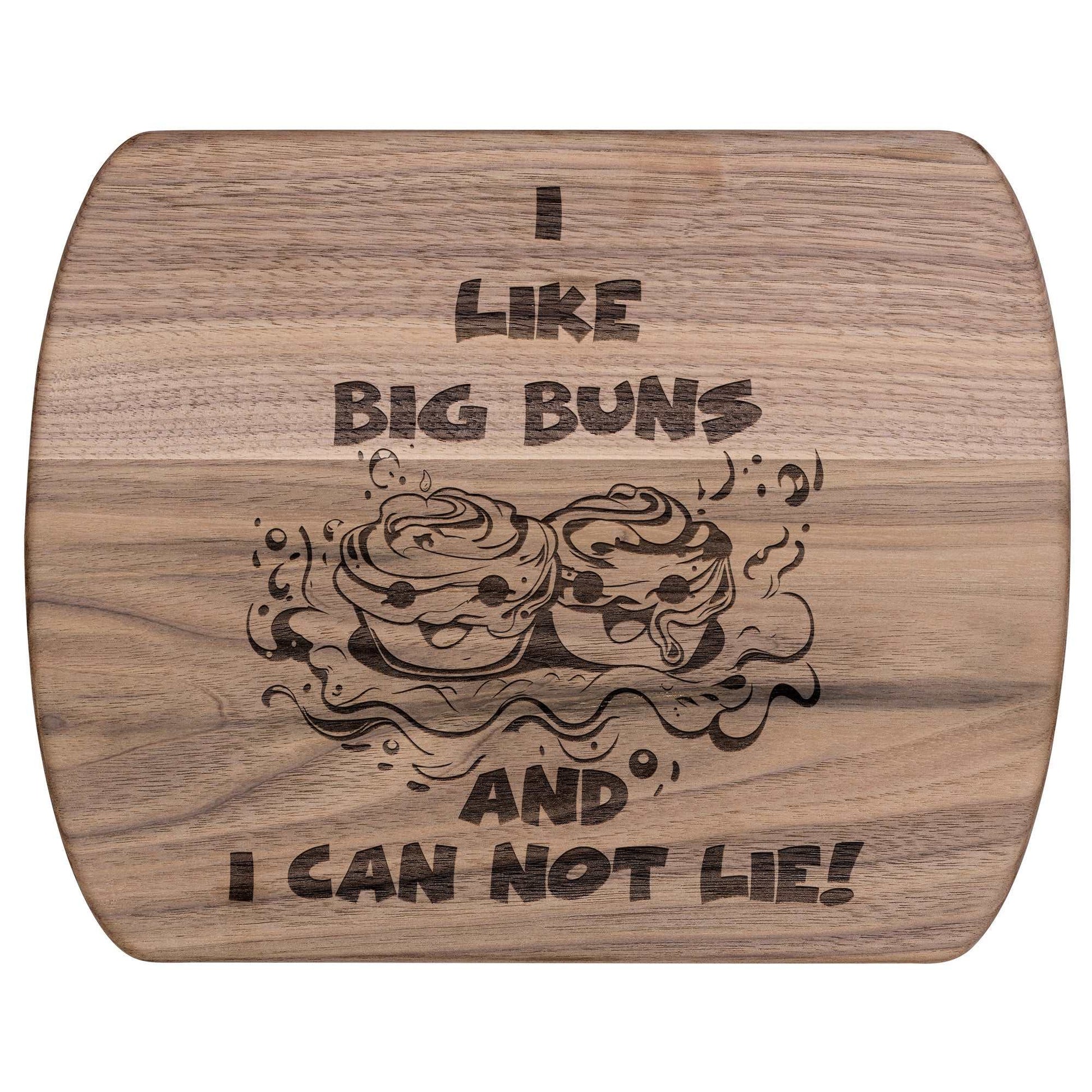 Funny Hardwood Oval Cutting Board - I Like Big Buns