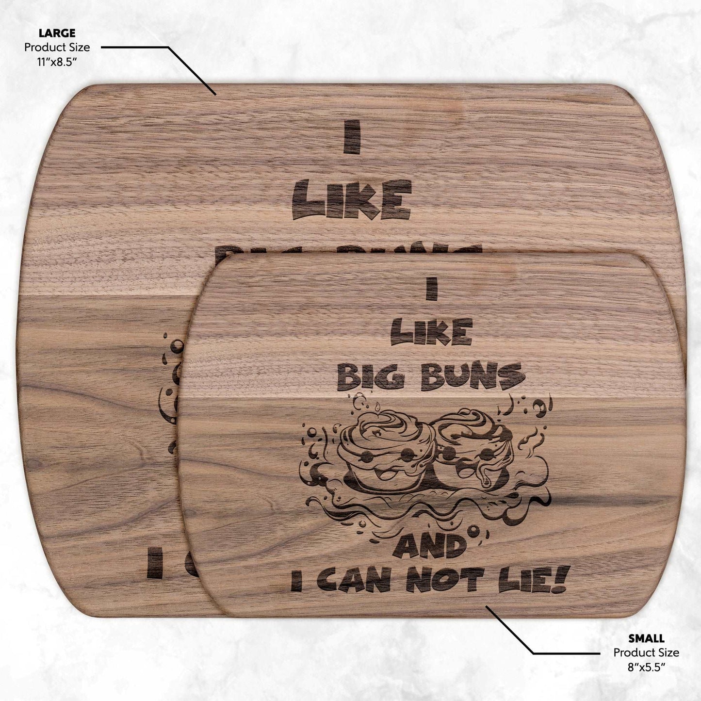 Funny Hardwood Oval Cutting Board - I Like Big Buns
