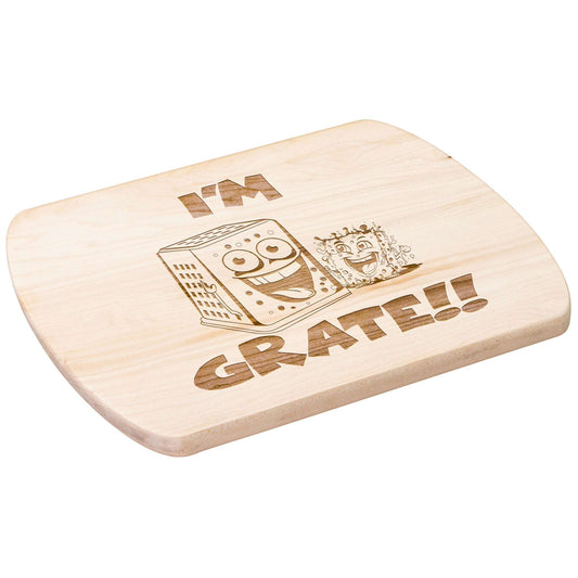 Funny Hardwood Oval Cutting Board - I'm Grate