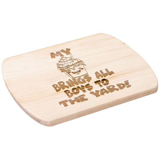 Funny Hardwood Oval Cutting Board - Milkshake