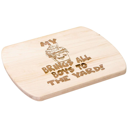 Funny Hardwood Oval Cutting Board - Milkshake