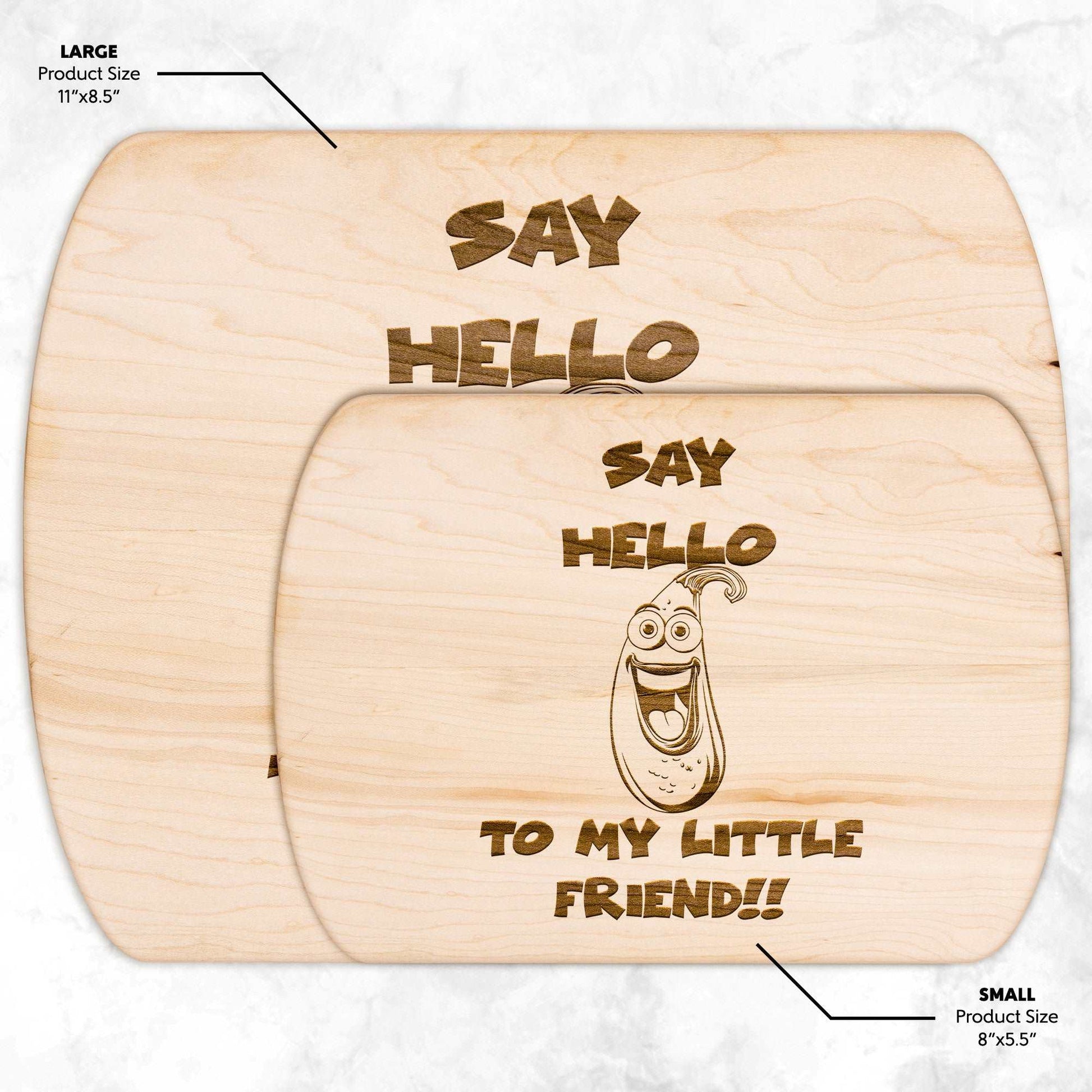 Funny Hardwood Oval Cutting Board - My Little Friend