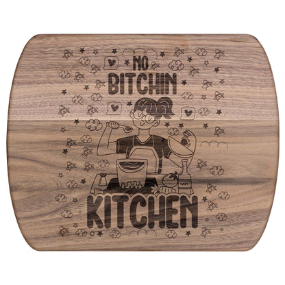 Funny Hardwood Oval Cutting Board - No Bitchin