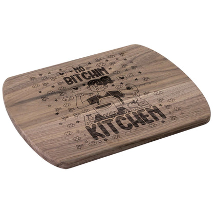 Funny Hardwood Oval Cutting Board - No Bitchin