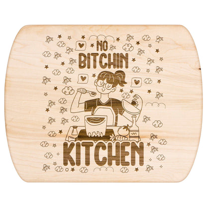 Funny Hardwood Oval Cutting Board - No Bitchin