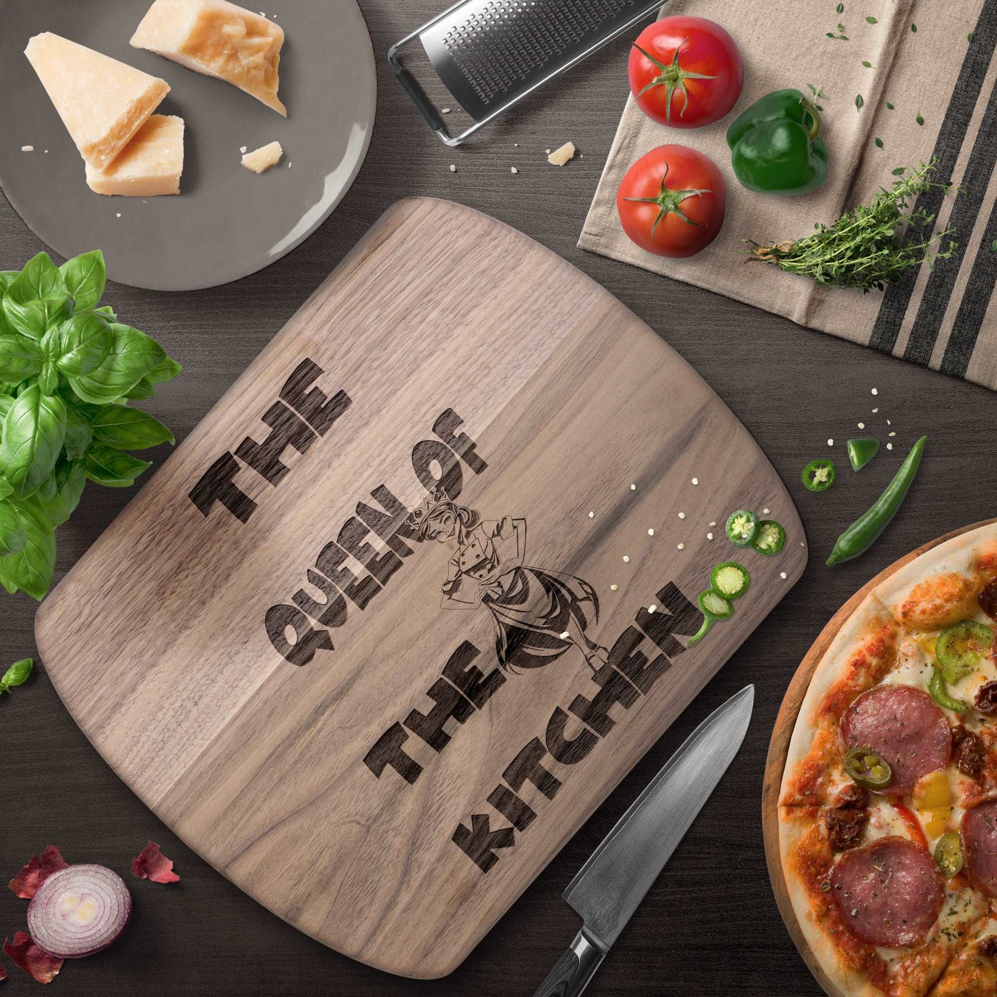 Funny Hardwood Oval Cutting Board - Queen of Kitchen