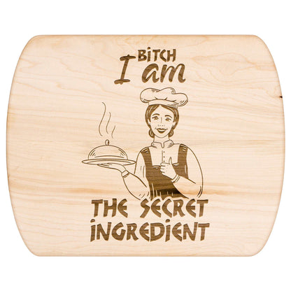 Funny Hardwood Oval Cutting Board - Secret Ingredient