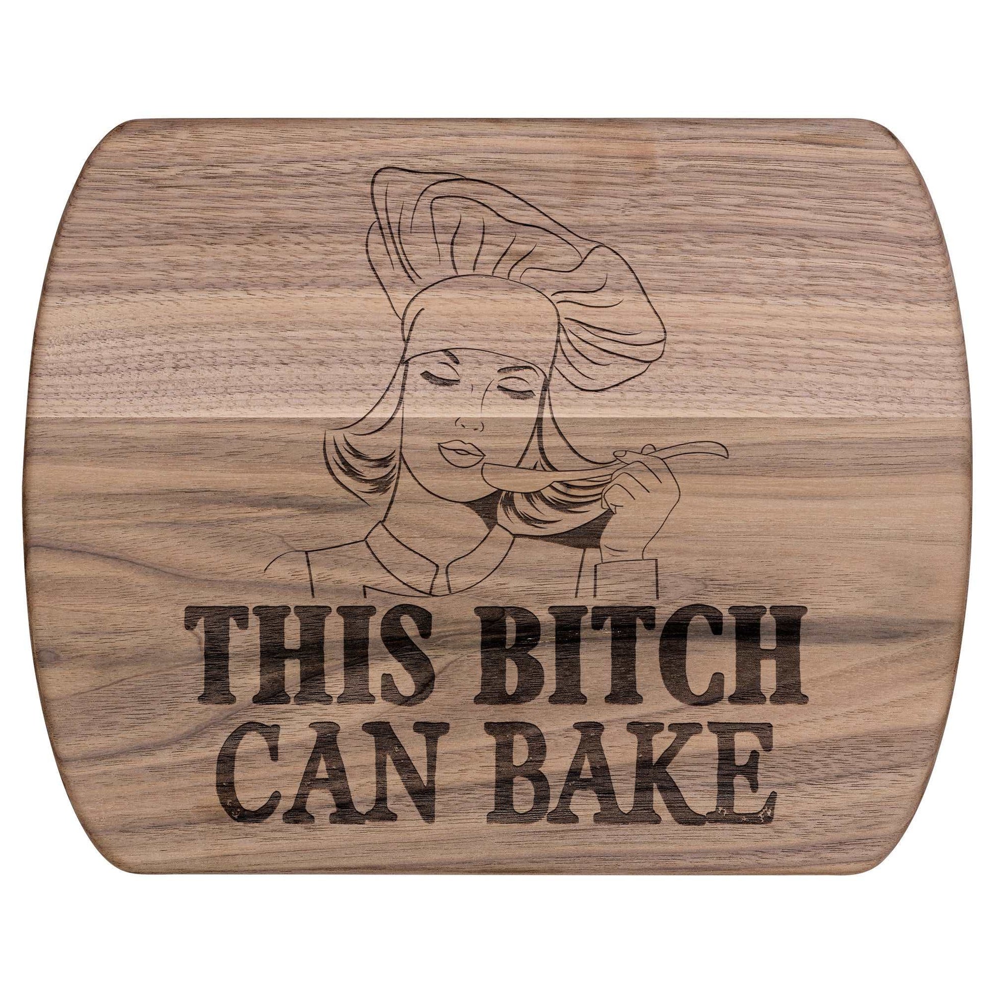 Funny Hardwood Oval Cutting Board - This Bitch