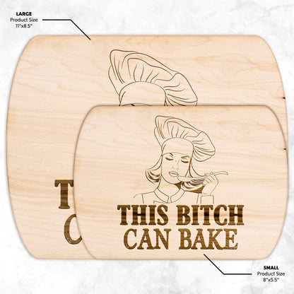 Funny Hardwood Oval Cutting Board - This Bitch