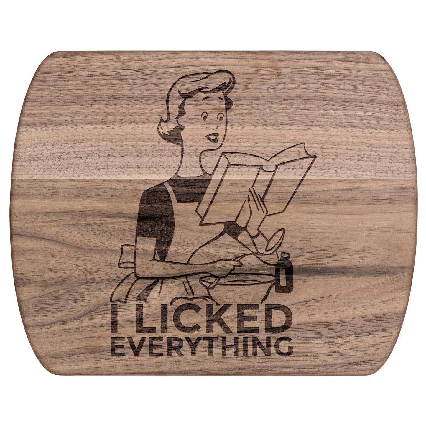 Funny Hardwood Oval Cutting Board - Licked Everything