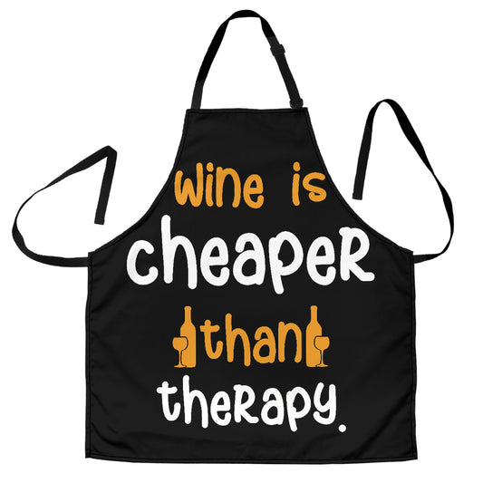 Wine Therapy Funny Apron Universal Fit