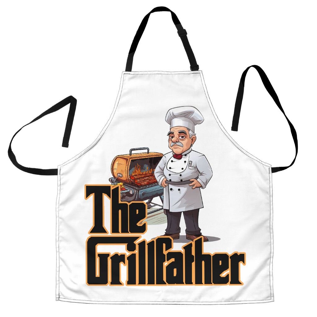 Tablier amusant noir The Grillfather, ajustement universel