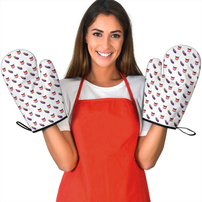 Eggplant & Mouth Funny Oven Mitts