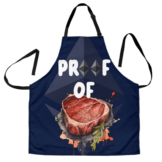 Etherum Proof of Steak Funny Apron Universal Fit