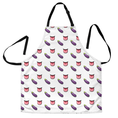 Tablier drôle Emoji aubergine et bouche, ajustement universel