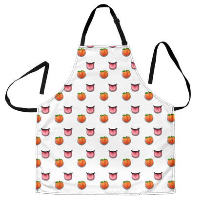 Peach & Mouth Emoji Funny Apron Universal Fit